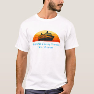 Family Cruise Sunset Vacation Personalise T-Shirt