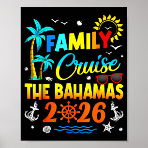 Family Cruise The Bahamas 2026 Summer Matching Vac Poster