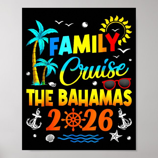Family Cruise The Bahamas 2026 Summer Matching Vac Poster (Front)