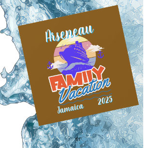 Family Cruise Vacation Brown/Blue Personalise