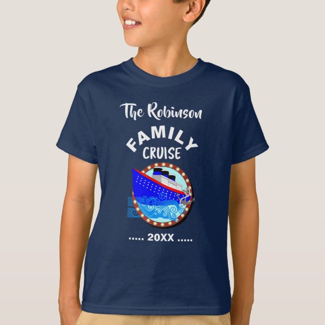 Family Cruise Vacation Cruise Ship Personalised T- T-Shirt (Front)