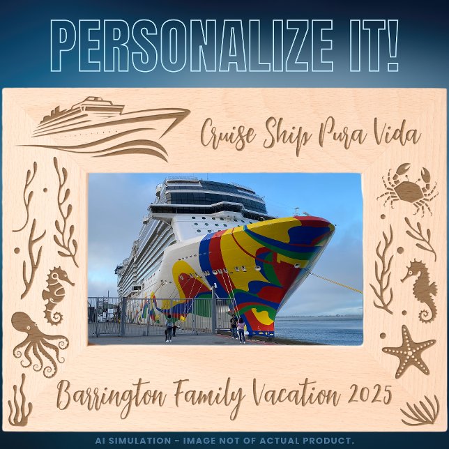 Family Cruise Vacation Customisable Laser Engraved Etched Frames (Creator Uploaded)