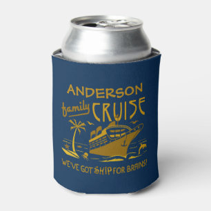 Family Cruise Vacation Funny Ship   Custom Name V2 Can Cooler
