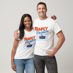 Family Cruise Vacation Orange/Blue T-Shirt
