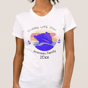 Family Cruise White/orange Personalise T-Shirt