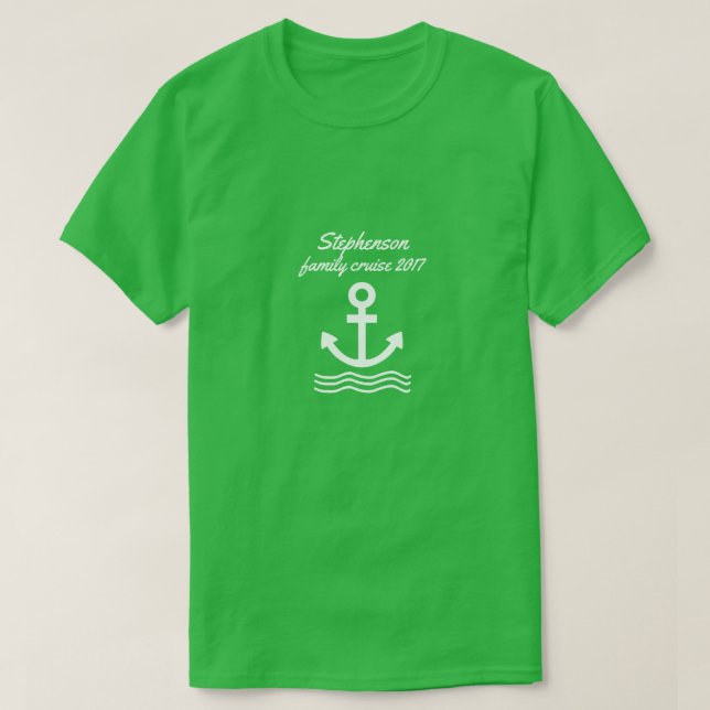 Family Cruise with anchor and waves T-Shirt (Design Front)