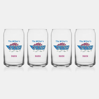 Family Cruise Word Art Custom Can Glass