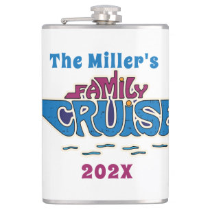 Family Cruise Word Art Custom Hip Flask