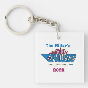 Family Cruise Word Art Custom Key Ring