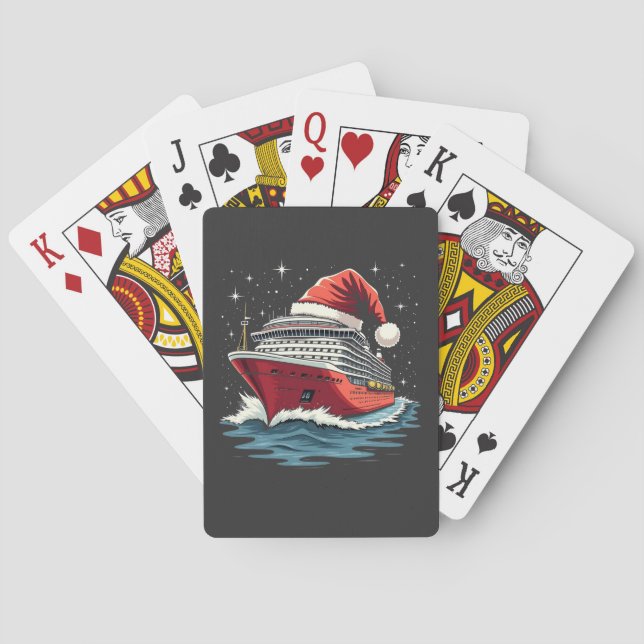 Family Cruising Cruise ship Matching Christmas  Playing Cards (Back)