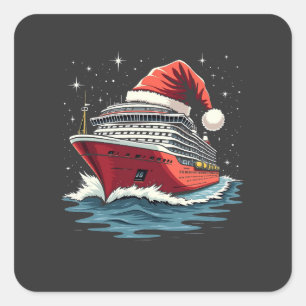 Family Cruising Cruise ship Matching Christmas Square Sticker