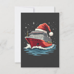 Family Cruising Cruise ship Matching Christmas  Thank You Card