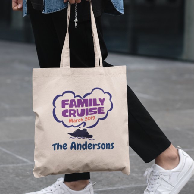 Family Custom Cruise Trip Vacation Dated Tote Bag (Creator Uploaded)