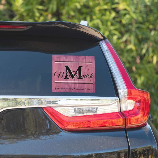 Family custom last name and first name decal (Car Side)