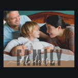 Family Custom Last Name One Photo Faux Canvas Print<br><div class="desc">Fun and easy template can be adjusted for any name. Family overlay text cannot be changed. Other colours available. One Photo option.</div>