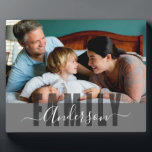 Family Custom Last Name One Photo Plaque<br><div class="desc">Fun and easy template can be adjusted for any name. Family overlay text cannot be changed. Other colours available. One Photo option.</div>