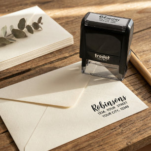 Family custom name  return address rubber self-inking stamp