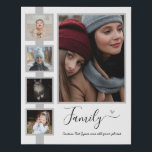Family Custom Phrase or Name Photo Collage White Faux Canvas Print<br><div class="desc">Lovely Family photo collage custom text template. Four small photos and one large with custom text options. Other colors available in the shop. Template works best on similarly shaped products. Great house warming gift or just any day decor. White</div>