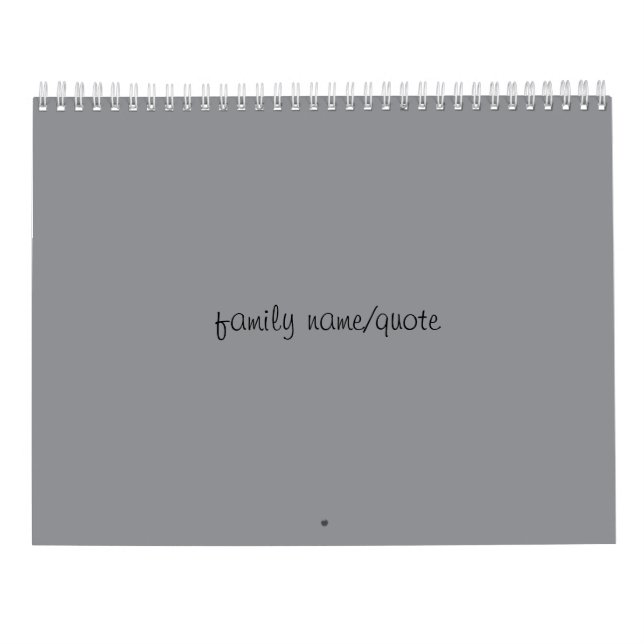 Family Customisable Calendar (Back)