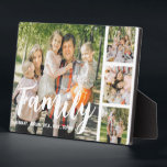 Family Customised Photo Collage Plaque<br><div class="desc">This modern family, photo collage plaque is the perfect gift for your family, featuring 4 of your favourite photographs, the text FAMILY in a fun script font, and then personalise with your names. Fantastic as a christmas, graduation, birthday or gift for any other special occassion, the font style, size and...</div>