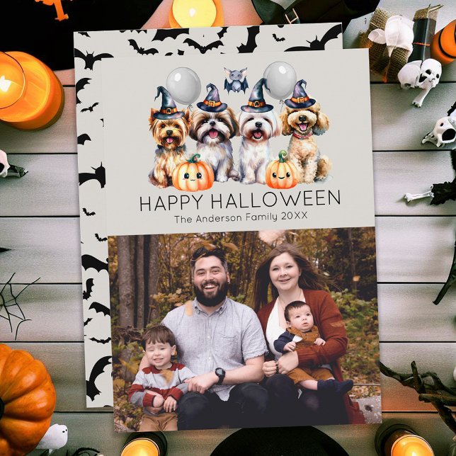 Family Cute Happy Halloween Holiday Card (Creator Uploaded)