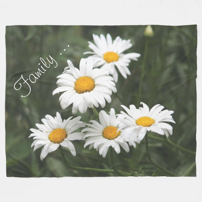 Family Daisy Fleece Blanket (Front (Horizontal))