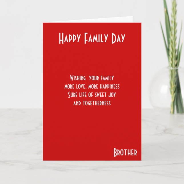 FAMILY DAY brother Card (Front)