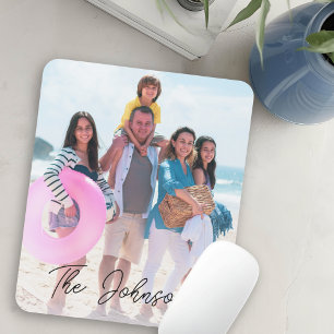 Family Day   Modern Photo Name Personalised Mouse Pad