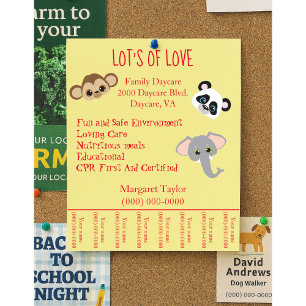 Family Daycare Jungle Animal Theme Tearaway Flyer
