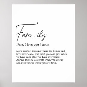 Family Definition Wall Art Poster