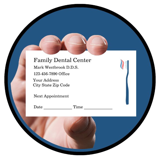 Family Dental Practice Appointment Business Cards (family dental)