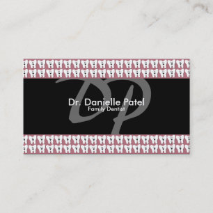 Family Dentist Business Card - Teeth & Monogram