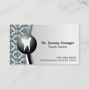 Family Dentist Business Card - Tooth Blue & White