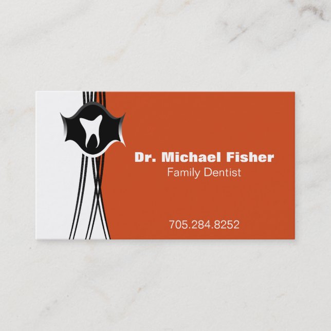 Family Dentist Business Card - Tooth Silhouette (Front)