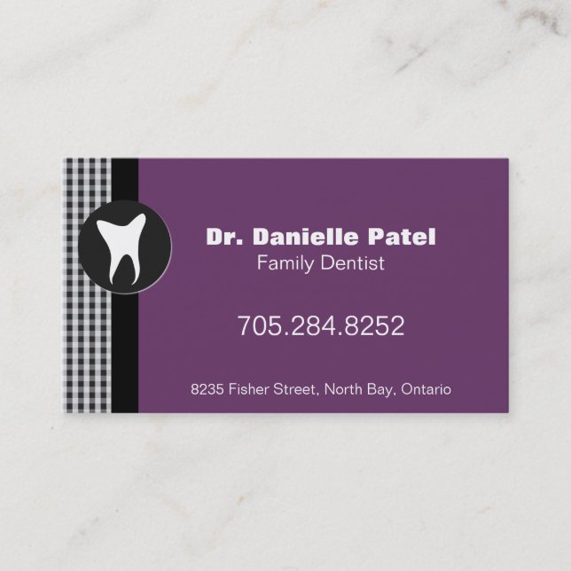 Family Dentist Business Card - Tooth Silhouette (Front)