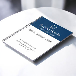 Family Dentistry Dentist Navy Blue White Notebook