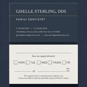 Family Dentistry Office Appointment Reminder Business Card