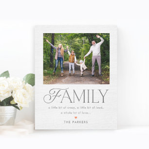 Family Description Editable Colour Wrapped Canvas