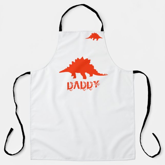 Family Dinosaurs Personalised Apron - Red Design! (Front)