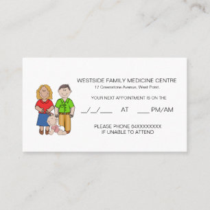 Family Doctor Appointment Reminder Card Colourful