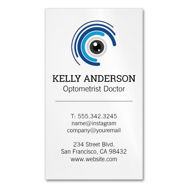 Family Doctor | Practice MD | Optometry Logo Magnetic Business Card (Front Vertical)