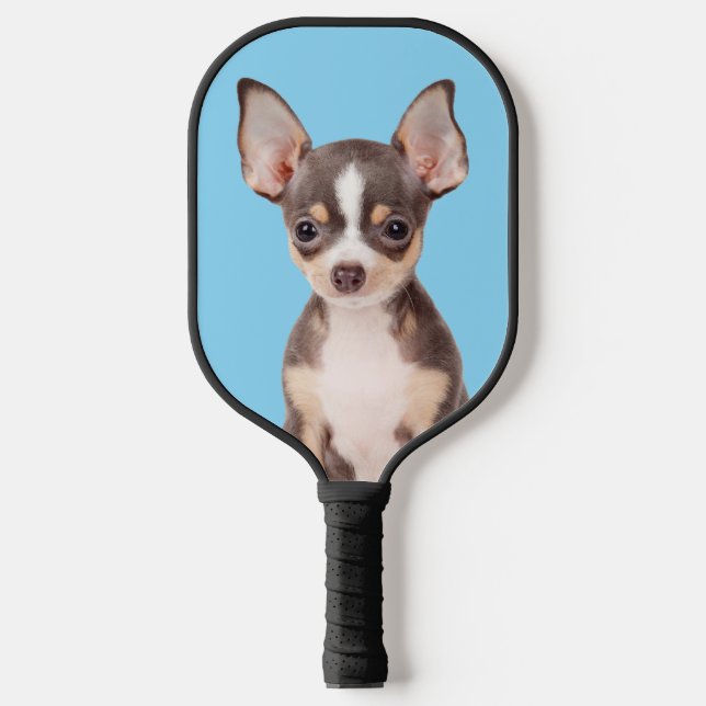 Family Dog Photo Baby Blue Pickleball Paddle (Front)