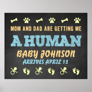 Family Dog Pregnancy Announcement Poster