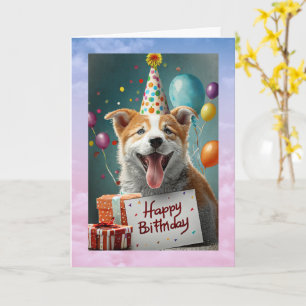 Family Dog's Birthday, 5" x 7" Folded Card