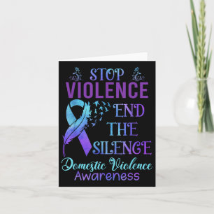 Family Domestic Violence Awareness Purple Ribbon Card