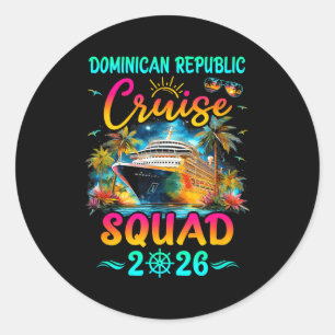 Family Dominican Republic Cruise Squad Classic Round Sticker