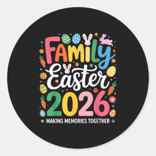 Family Easter 2026 Matching Squad Cute Bunny Men W Classic Round Sticker