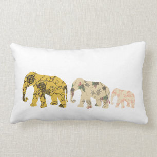 Family Elephants Lumbar Cushion