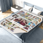 Family equals Love 29 Photo Collage Sherpa Blanket<br><div class="desc">Family photo collage with 29 of your favourite pictures. The design features a larger photo in the centre with the wording "mum = love", which is fully editable. The central photo is frames with 28 further pictures which are displayed in a mix of vertical portrait, horizontal landscape and square formats....</div>