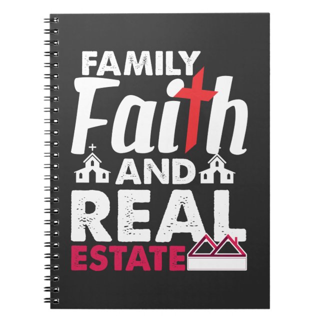 Family Faith Real Estate Investor Property Realtor Notebook (Front)